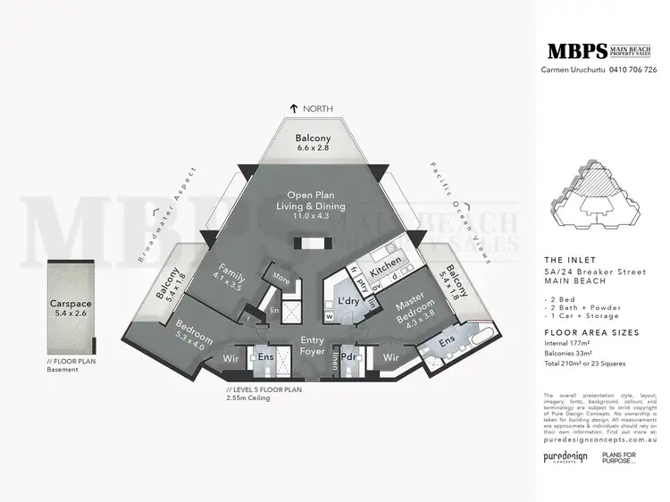 Floorplan of Homely apartment listing, 5A/24 Breaker Street, Main Beach QLD 4217