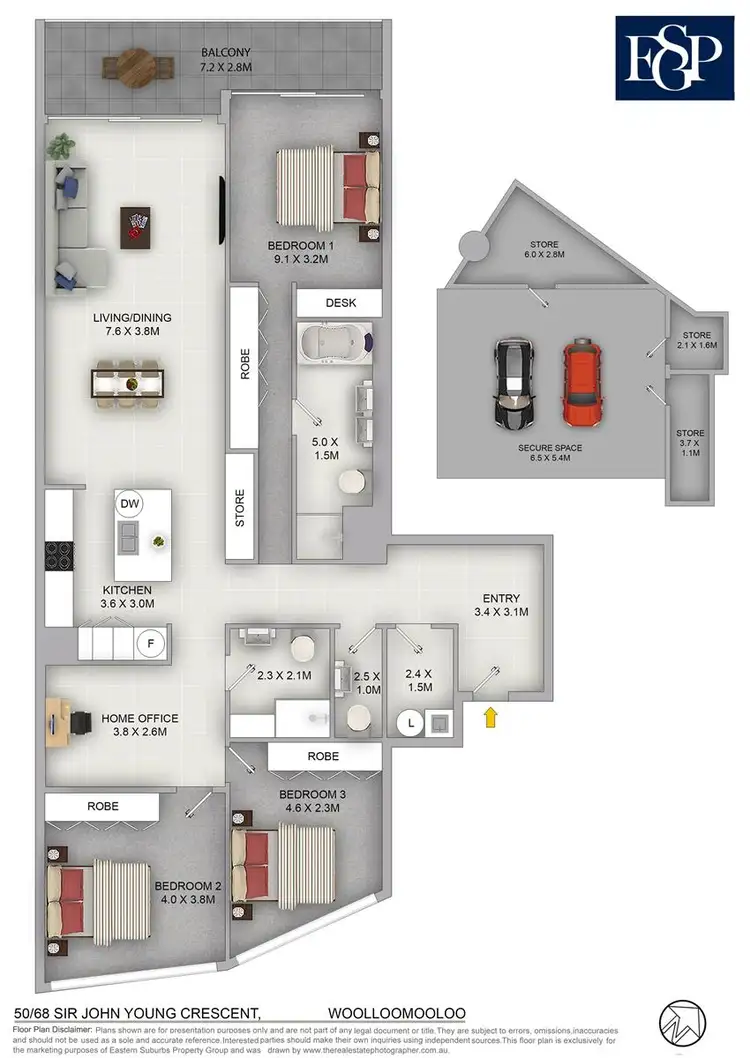 Floorplan of Homely apartment listing, 50/68 Sir John Young Crescent, Woolloomooloo NSW 2011