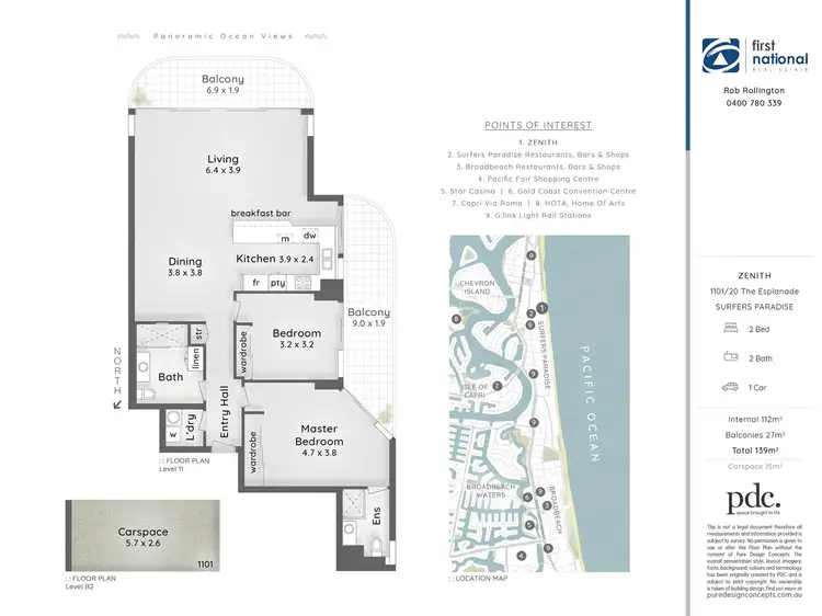 Floorplan of Homely apartment listing, 1101/20 The Esplanade, Surfers Paradise QLD 4217