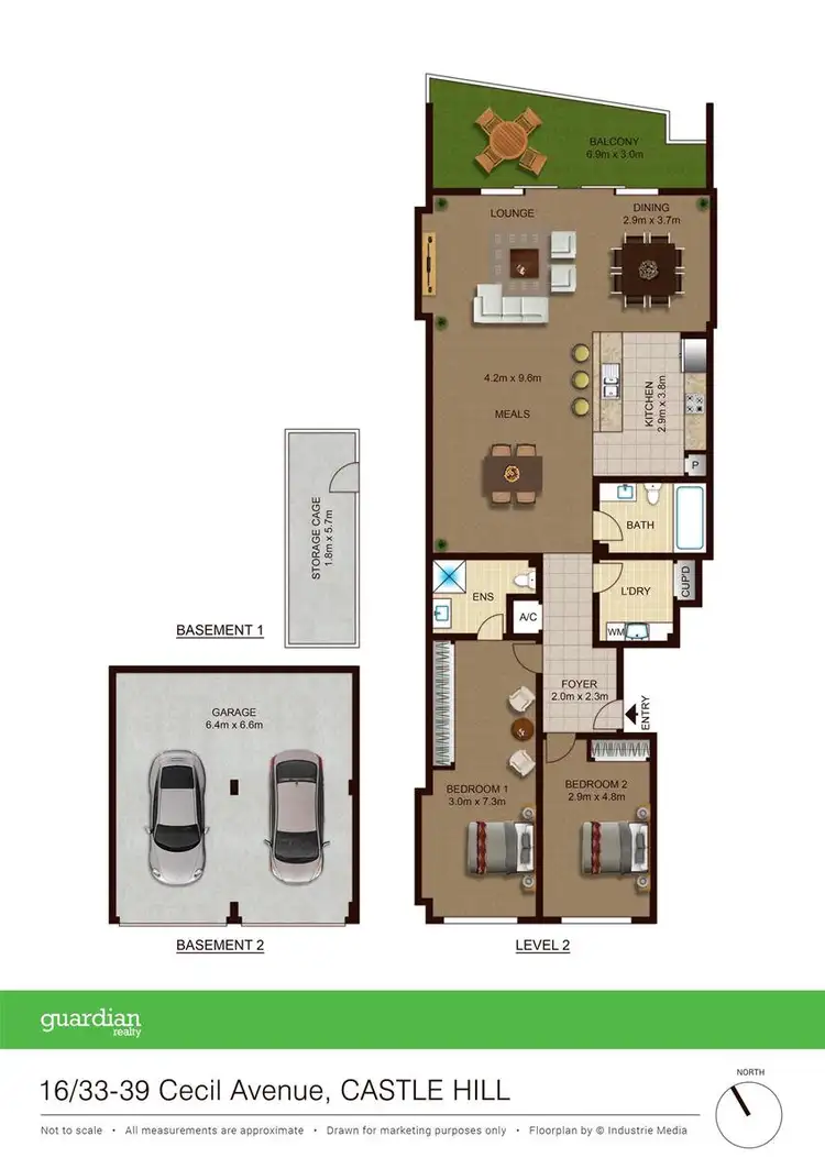 Floorplan of Homely apartment listing, 16/33-39 Cecil Avenue, Castle Hill NSW 2154