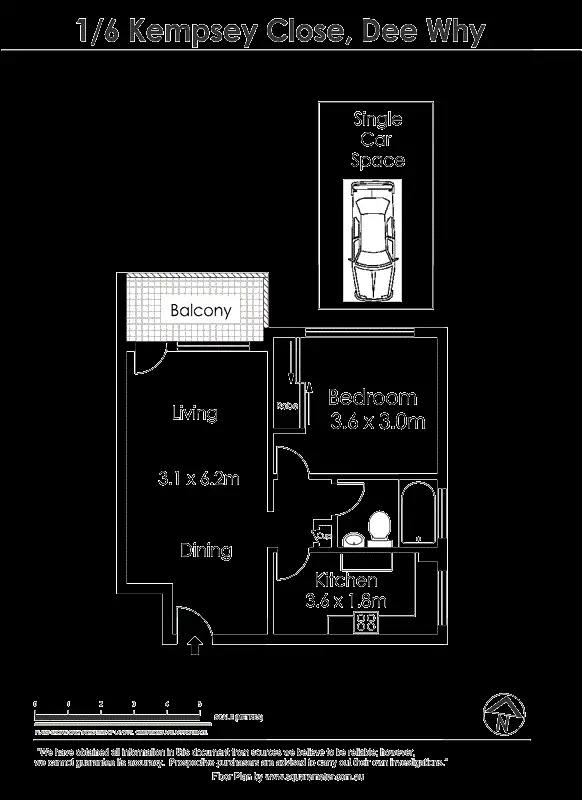 Floorplan of Homely unit listing, 1/6 Kempsey Close, Dee Why NSW 2099