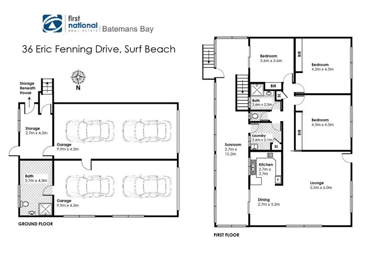 Floorplan of Homely house listing, 36 Eric Fenning Drive, Surf Beach NSW 2536