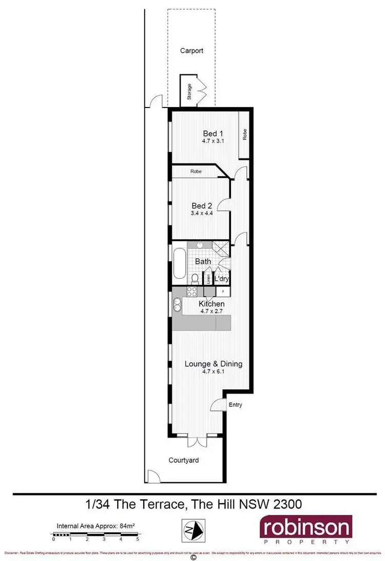 Floorplan of Homely apartment listing, 1/34 The Terrace, The Hill NSW 2300