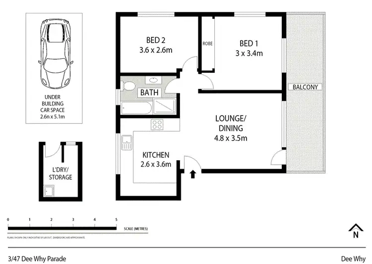 Floorplan of Homely unit listing, 3/47 Dee Why Parade, Dee Why NSW 2099