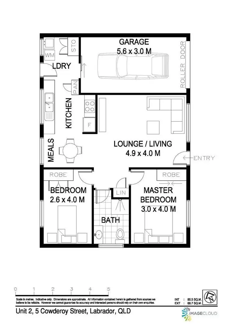 Floorplan of Homely townhouse listing, 2/5 Cowderoy Street, Labrador QLD 4215