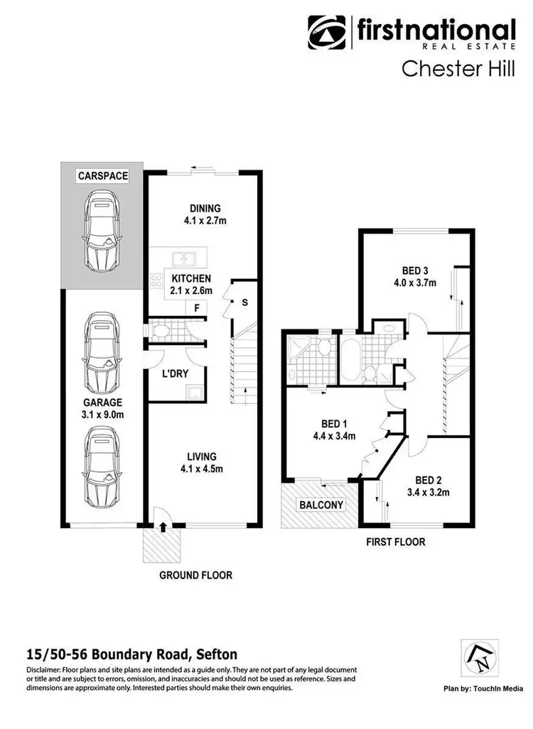 Floorplan of Homely townhouse listing, 15/50 Boundary Road, Chester Hill NSW 2162