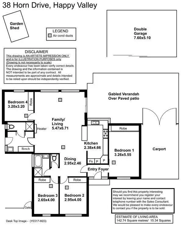 Floorplan of Homely house listing, 38 Horn Drive, Happy Valley SA 5159