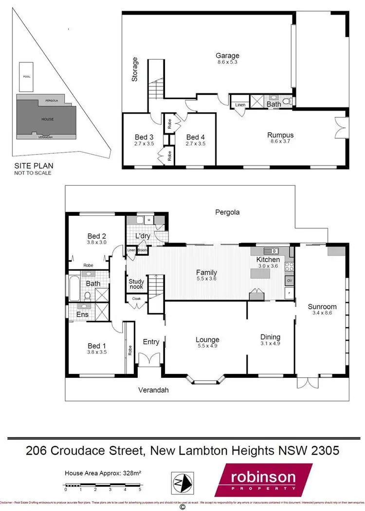 Floorplan of Homely house listing, 206 Croudace Street, New Lambton Heights NSW 2305