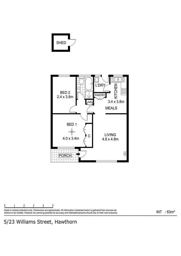 Floorplan of Homely unit listing, 5/23 William Street, Hawthorn SA 5062