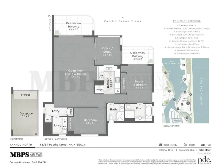 Floorplan of Homely apartment listing, 88/59 Pacific Street, Main Beach QLD 4217