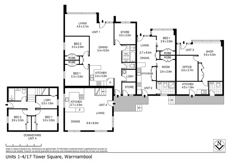 Floorplan of Homely house listing, 1-4/17 Tower Square, Warrnambool VIC 3280