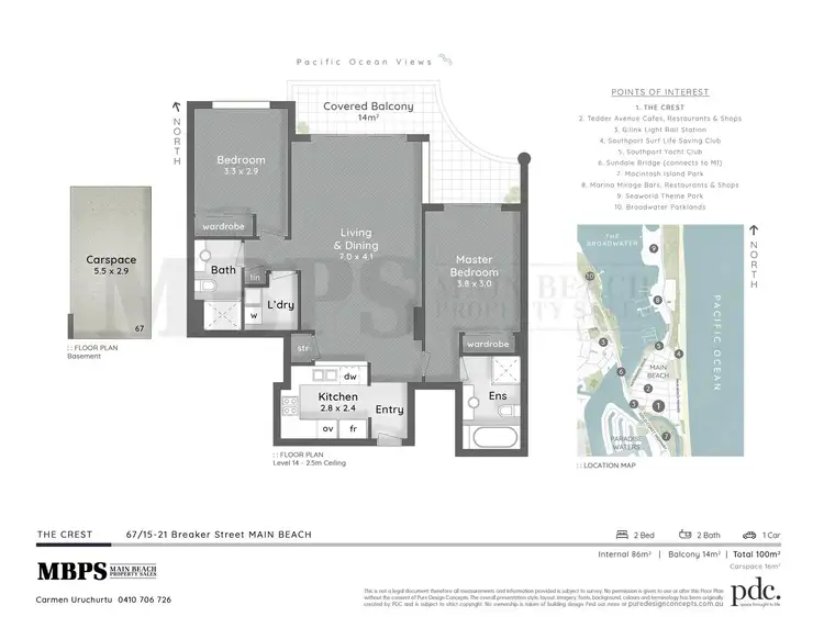 Floorplan of Homely apartment listing, 67/15-21 Breaker Street, Main Beach QLD 4217
