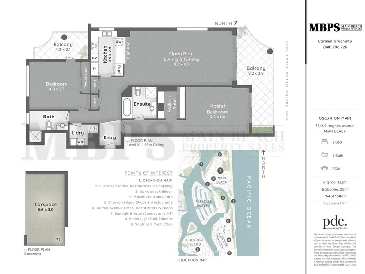 Floorplan of Homely apartment listing, 37/1-9 Hughes Avenue, Main Beach QLD 4217