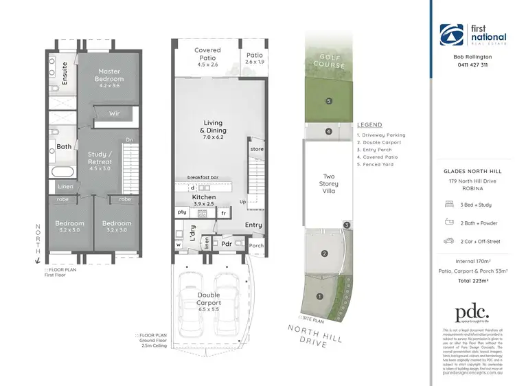 Floorplan of Homely townhouse listing, 179 North Hill Drive, Robina QLD 4226