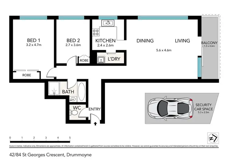 Floorplan of Homely apartment listing, 42/84 St Georges Crescent, Drummoyne NSW 2047