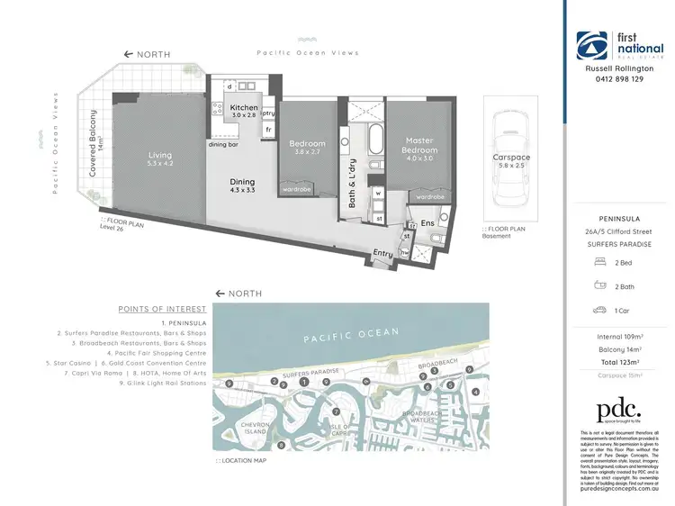 Floorplan of Homely apartment listing, 26A/5 Clifford Street, Surfers Paradise QLD 4217