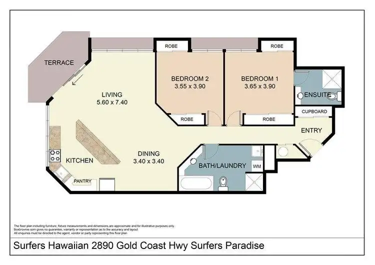 Floorplan of Homely apartment listing, 4/2890 Gold Coast Highway, Surfers Paradise QLD 4217