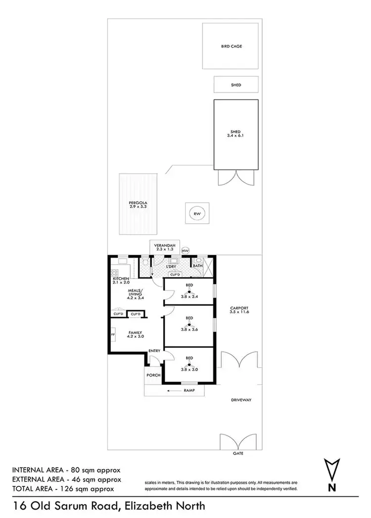 Floorplan of Homely house listing, 16 Old Sarum Road, Elizabeth North SA 5113