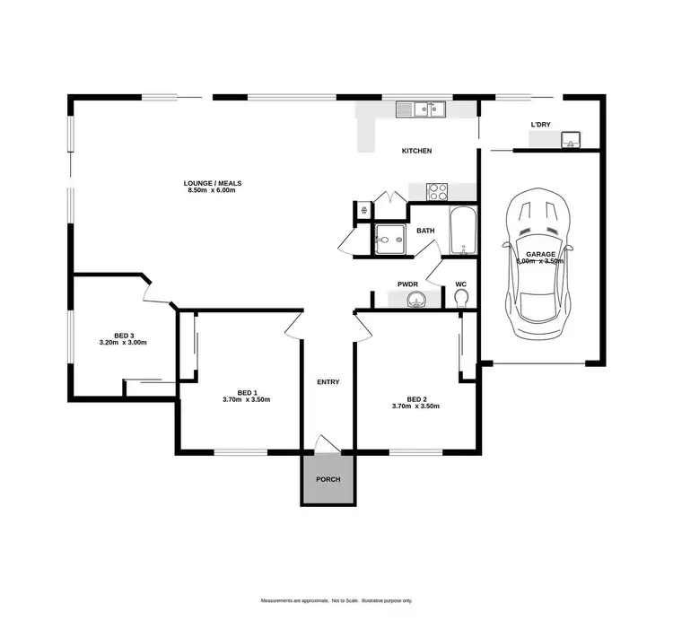 Floorplan of Homely townhouse listing, 3/8 Railway Street, Wodonga VIC 3690