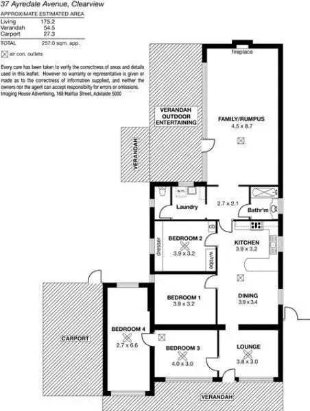 Floorplan of Homely house listing, 37 Ayredale Avenue, Clearview SA 5085