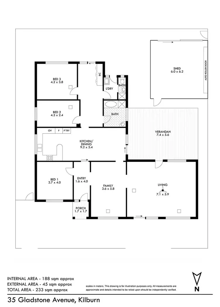 Floorplan of Homely house listing, 35 Gladstone Avenue, Kilburn SA 5084