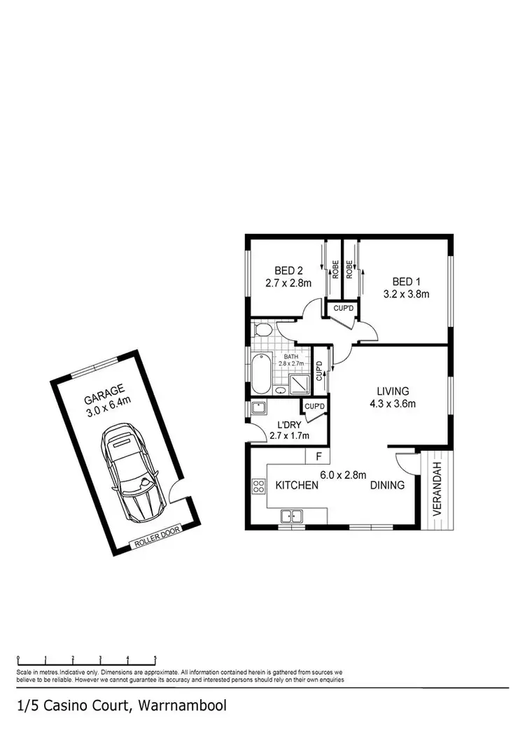 Floorplan of Homely house listing, 1/5 Casino Court, Warrnambool VIC 3280