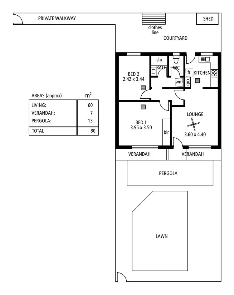 Floorplan of Homely unit listing, 2/35 Jersey Avenue, Kilburn SA 5084