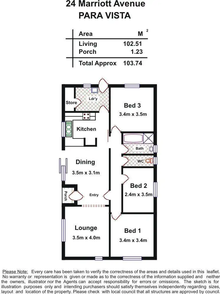 Floorplan of Homely house listing, 24 Marriott Avenue, Para Vista SA 5093