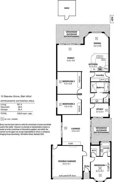 Floorplan of Homely house listing, 13 Seaview Grove, Blair Athol SA 5084