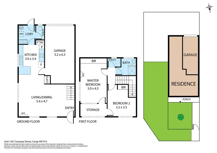 Floorplan of Homely townhouse listing, 2/67 Carranya Street, Camp Hill QLD 4152