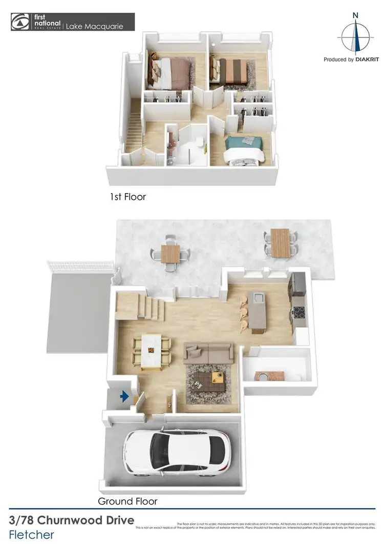 Floorplan of Homely townhouse listing, 3/78 Churnwood Drive, Fletcher NSW 2287