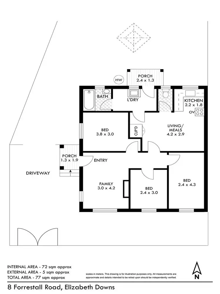 Floorplan of Homely house listing, 9 Forrestall Road, Elizabeth Downs SA 5113
