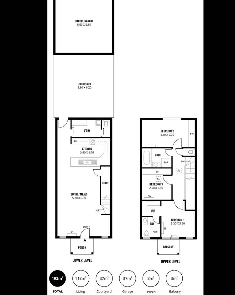 Floorplan of Homely townhouse listing, 2/17B Second Street, Brompton SA 5007