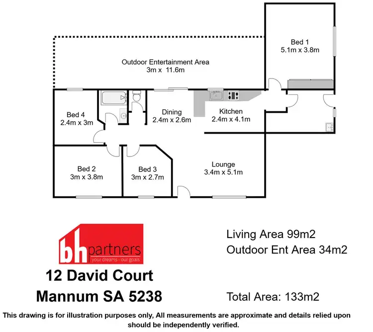 Floorplan of Homely house listing, 12 David Court, Mannum SA 5238