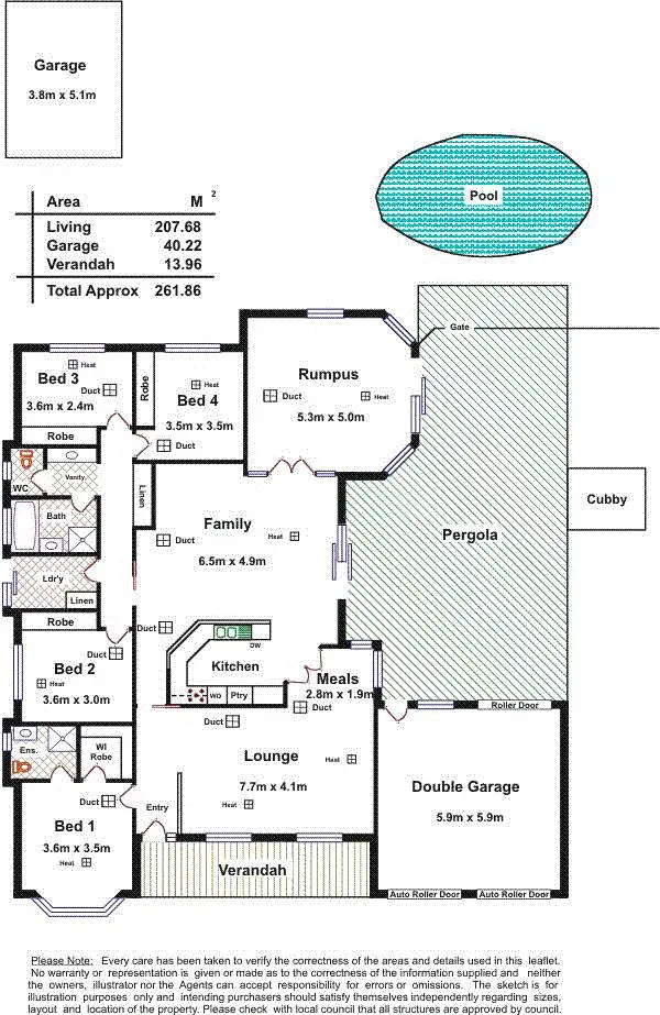 Floorplan of Homely house listing, 13 Persimmon Grove, Golden Grove SA 5125