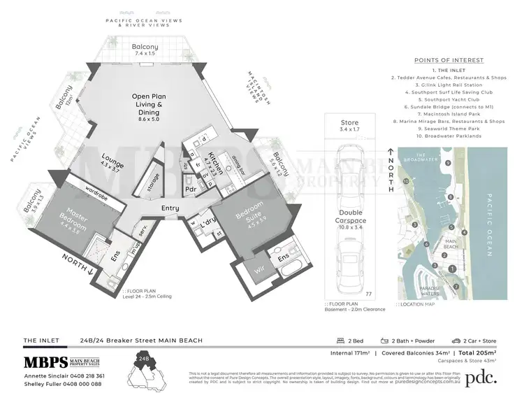 Floorplan of Homely apartment listing, 24B/24 Breaker Street, Main Beach QLD 4217