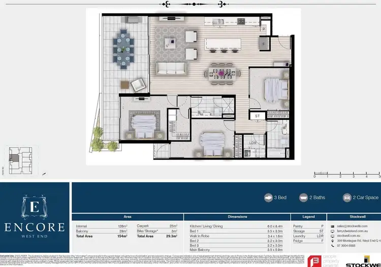 Floorplan of Homely apartment listing, 303/50 Ferry Road, West End QLD 4101