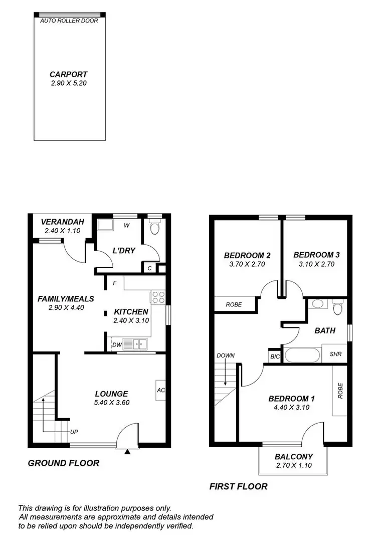 Floorplan of Homely unit listing, 1/8 Kegworth Road, Melrose Park SA 5039