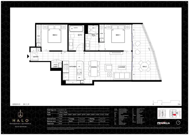 Floorplan of Homely apartment listing, 20407/33 Manning Street, South Brisbane QLD 4101