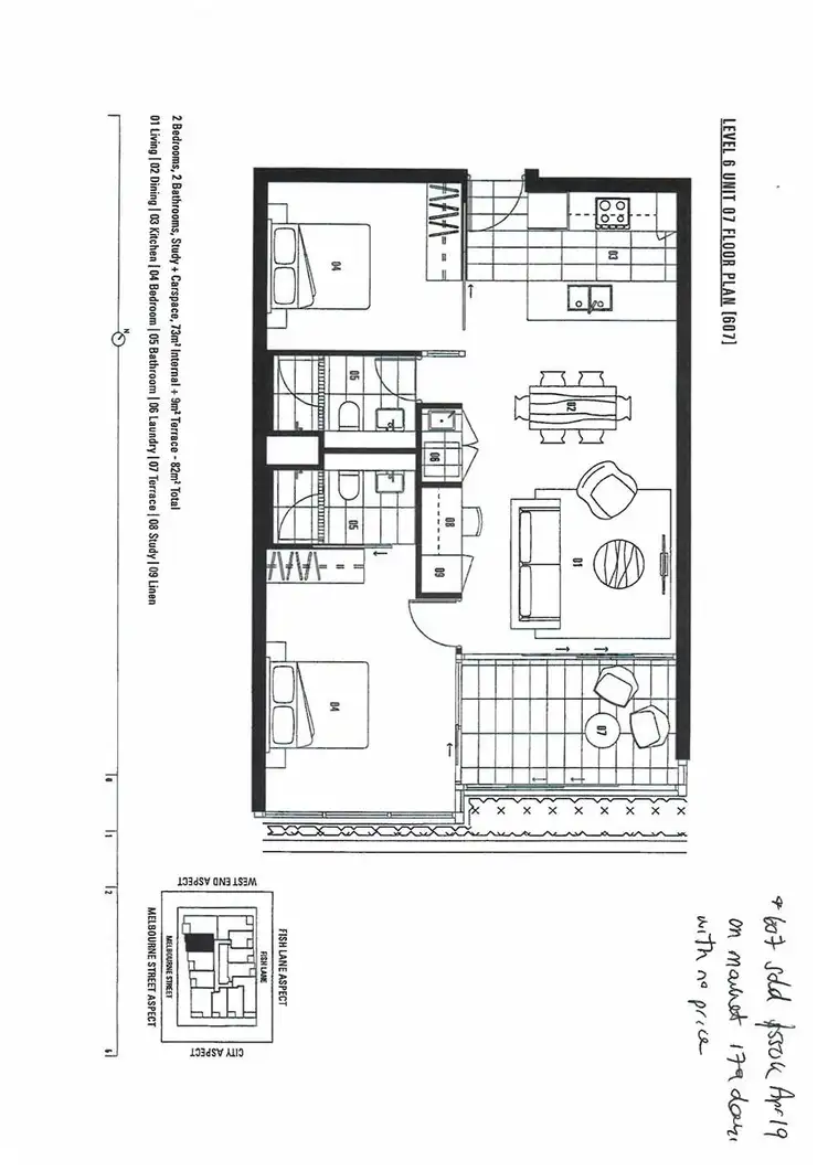 Floorplan of Homely apartment listing, 607/111 Melbourne Street, South Brisbane QLD 4101