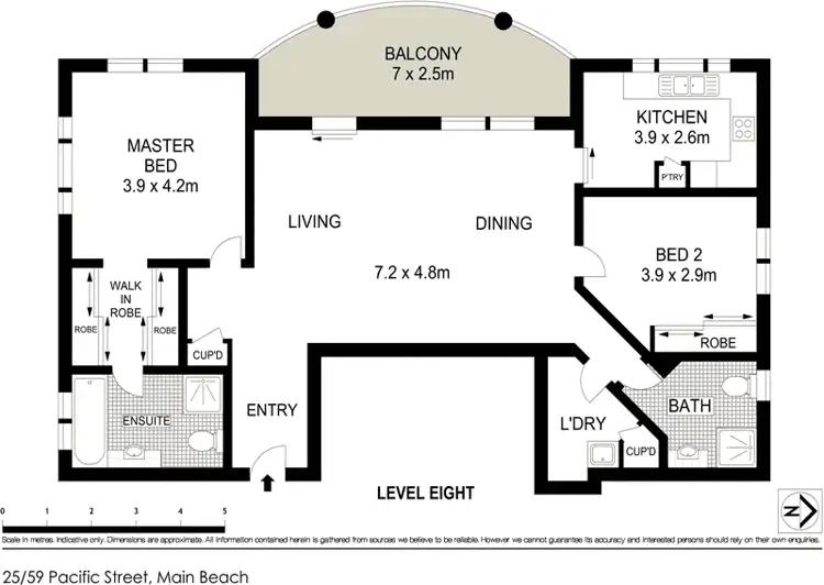 Floorplan of Homely apartment listing, 25/59 Pacific Street, Main Beach QLD 4217