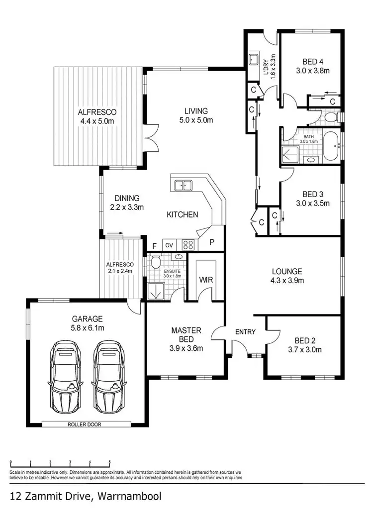 Floorplan of Homely house listing, 12 Zammit Drive, Warrnambool VIC 3280
