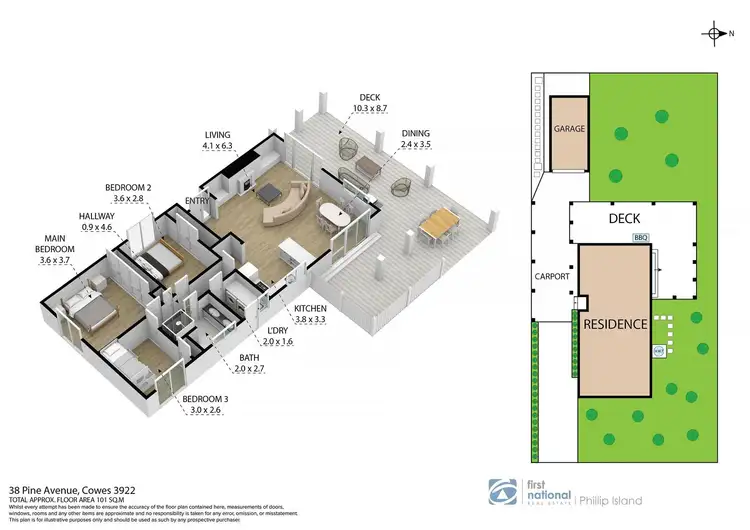 Floorplan of Homely house listing, 38 Pine Avenue, Cowes VIC 3922