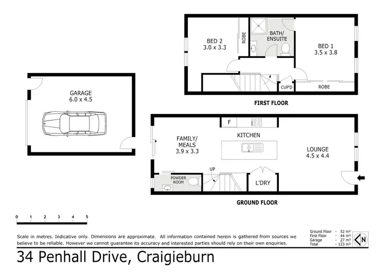 Floorplan of Homely townhouse listing, 34 Penhall Drive, Craigieburn VIC 3064