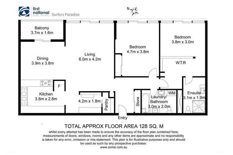 Floorplan of Homely apartment listing, 19B/2 Riverview Parade, Surfers Paradise QLD 4217