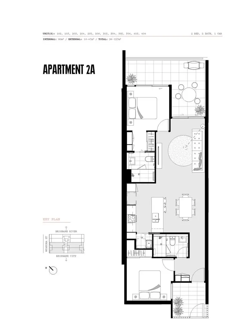 Floorplan of Homely unit listing, 304/31 Wyandra Street, Teneriffe QLD 4005