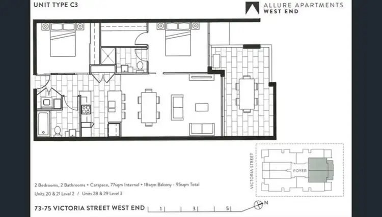 Floorplan of Homely apartment listing, 28/73-75 Victoria Street, West End QLD 4101