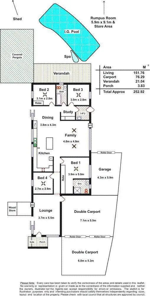 Floorplan of Homely house listing, 1 Nunyah Drive, Banksia Park SA 5091