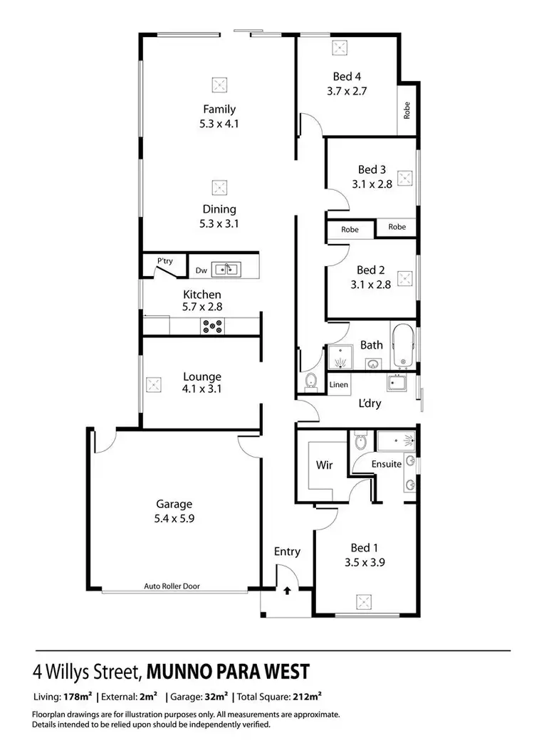 Floorplan of Homely house listing, 4 Willys Street, Munno Para West SA 5115