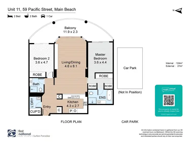 Floorplan of Homely apartment listing, 11/59 Pacific Street, Main Beach QLD 4217